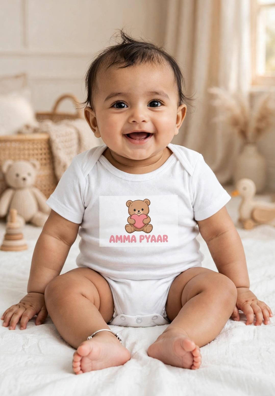 Amma Pyaar Cute Teddy Baby Romper